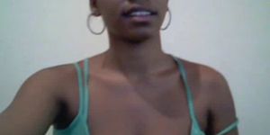 Gorgeous Black Girl On Her Webcam
