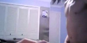 Two cute skinny twinks fucking bareback on webcam