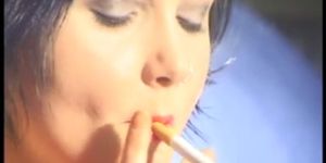 smoking makeup girl
