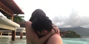 couple fucking in swimming pool