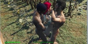Two guys screw a pregnant girl in a corn field  fallout 4 sex mod