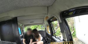 FakeTaxi Brunette does anal down to the balls