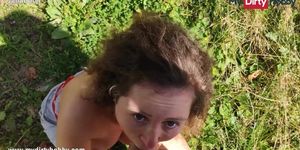 MyDirtyHobby - Outdoor stranger fuck with petite amateur