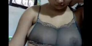 young indian shows her huge tits in webcam - video 2