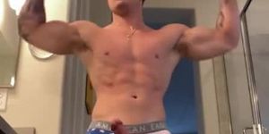 Handsome college stud shows off his amazing body
