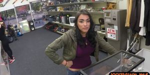 Busty woman gets drilled by pawn dude at the pawnshop