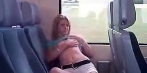 Girl Masturbates on Train