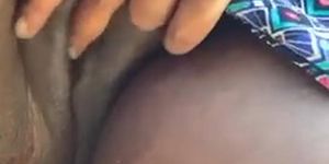 Indian Ebony Bbw Plays With her Fat Chubby Pussy By The Car