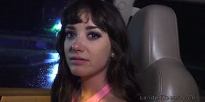 Dude gives a lift and cock to teen hitchhiker (Gia Paige)