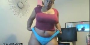 Amazing chubby fat BBW ebony exposes her big boobs on cam