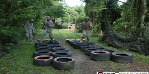 Soldiers end their millitary excercise with hot fucking