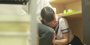 JAPANESE PASSWORD - College library masturbation session with japanese teen