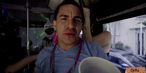 Stranded teen Arya Fae gets fuck inside a party bus (Sky Lopez)