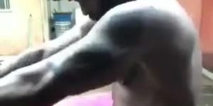 Indian muscle hunk fucks guy outdoor