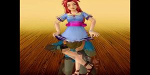 Zelda Reverse Ryona RPG game: Celia puts Link to sleep (Femdom Headscissors)