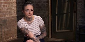 Tattooed submissive punished with sextoys