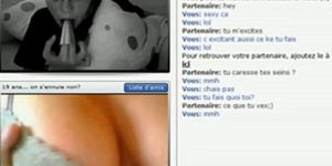 Horny french teen on chatroulette - video 3