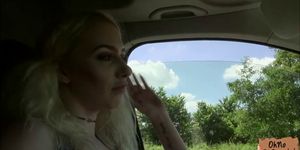 Charming hot babe Grace Harper sexual act in the car
