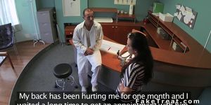 Doctor fucks bent over patient in recepcionists room