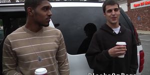 BLACKS ON BOYS - Blaze Having His First Black Cock Experience
