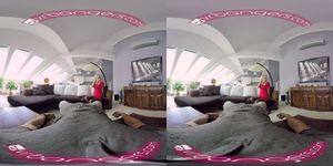 VR PORN- KATY ROSE LADY IN RED – BLONDE GIRL IN STOCKINGS VR HD