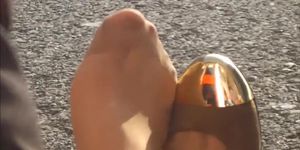 candid nylon feet toeclamp