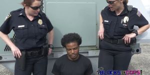 Horny female cops caught a black suspect of a crime