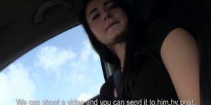 Hot hitchhiker sucks cock for taxi fare