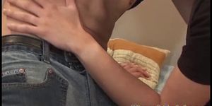 CJXXX - Gay amateur twink licking up cum after sex