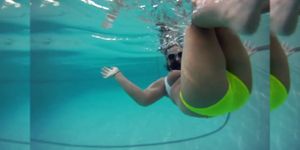 Hottest milk enema babes in pool showing off ass