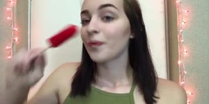 Sexy Girl Sucking Popsicle