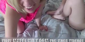 blonde teen 3some play