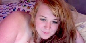 BBW blonde teen puts a dildo in her pussy - video 1