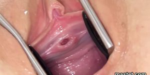 Nasty czech teenie spreads her spread vulva to the extreme