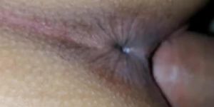 Close Up entering girlfriends creamy pussy