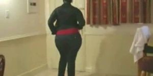 Afro American BBW exposing her huge butt