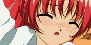 Redhead anime sweety eats big cock