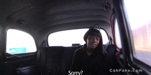British fake taxi driver fucks ebony hottie