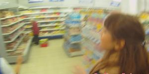 Pulled teen banged from behind in public POV