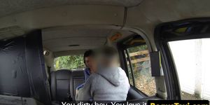 Tattooed euro chick analized by taxi driver
