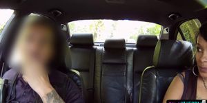 POV babe blows horny UK cop in his car