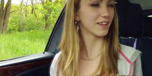 MOFOS - Real young hitchhiker pays for ride with her pussy