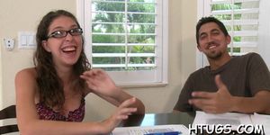 Audition goes well for cute teen - video 1