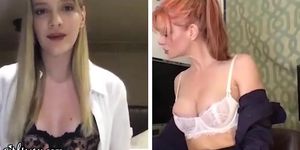 GIRLSWAY Kenna James And Her Boss Masturbate Remotely During The Quarantine