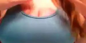Redhead Flashing Her Big Tits