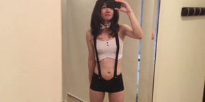 crossdresser in bunny girl clothes without ears