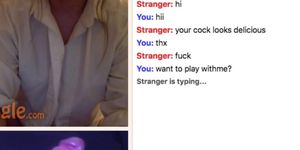 Horny girl creaming herself for my cock, moans, till I cum on omegle