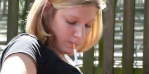 Relax Outdoor Smoking Fetish Blonde
