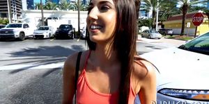 Long haired eurobabe drilled by stranger for some cash