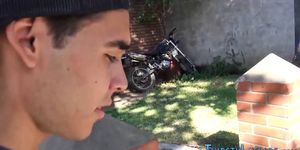 Horny latino sucking dick